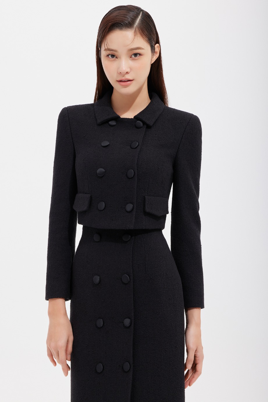 BOUCLE DOUBLE TAILORED CROP JACKET